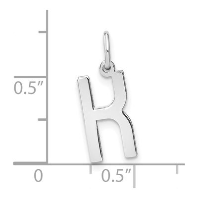 Sterling Silver Letter K Pendant – view 4