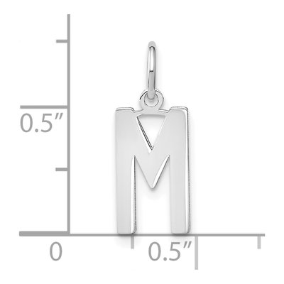 Sterling Silver Letter M Pendant – view 4