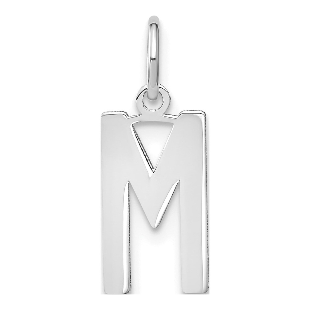 Sterling Silver Rhodium-Plated Letter M Initial Pendant