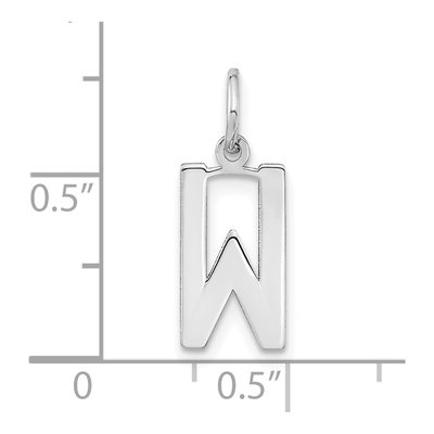 Sterling Silver Letter W Pendant – view 4