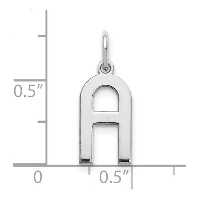 14K White Gold Letter A Pendant – view 3