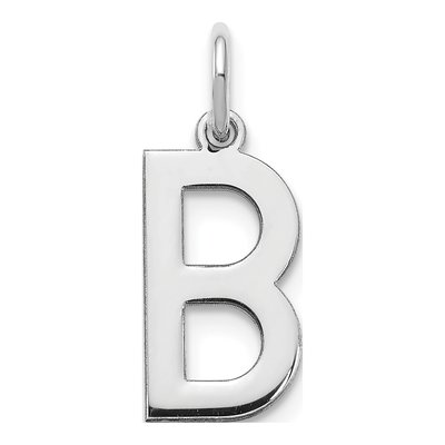 14K White Gold Letter B Pendant