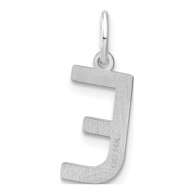 14K White Gold Letter E Pendant – view 3