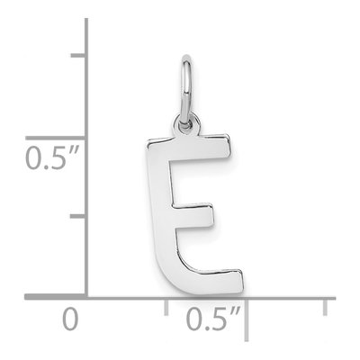 14K White Gold Letter E Pendant – view 4