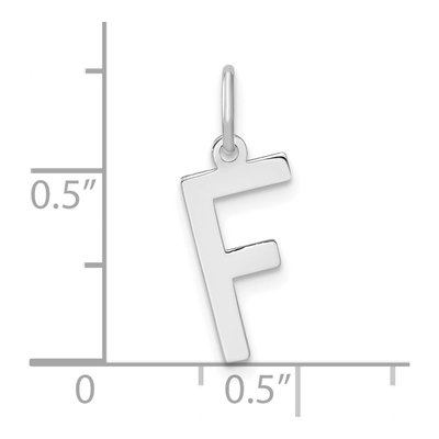 14K White Gold Letter F Pendant – view 4