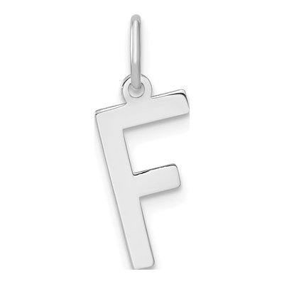 14K White Gold Letter F Pendant