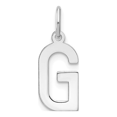14K White Gold Letter G Pendant