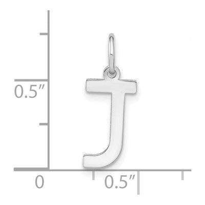 14K White Gold Letter J Pendant – view 4