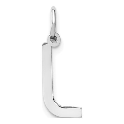 14K White Gold Letter L Pendant