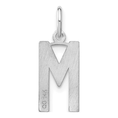14K White Gold Letter M Pendant – view 3