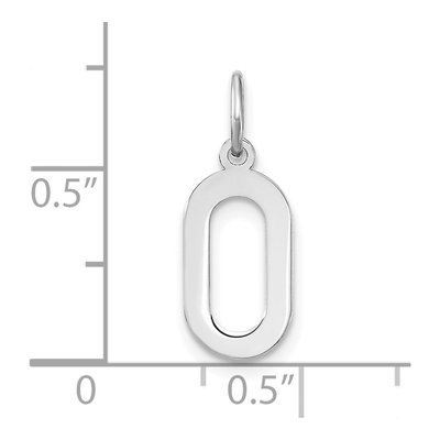 14K White Gold Letter O Pendant – view 4