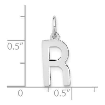 14K White Gold Letter R Pendant – view 4