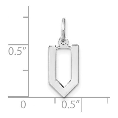 14K White Gold Letter V Pendant – view 3