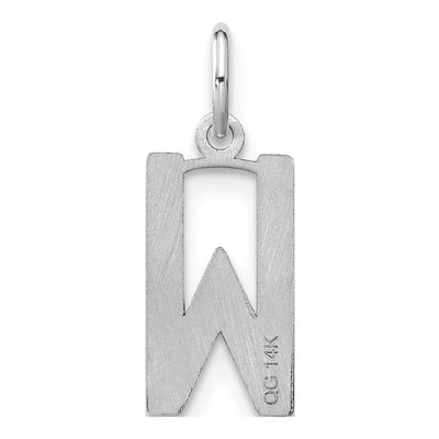 14K White Gold Letter W Pendant – view 3