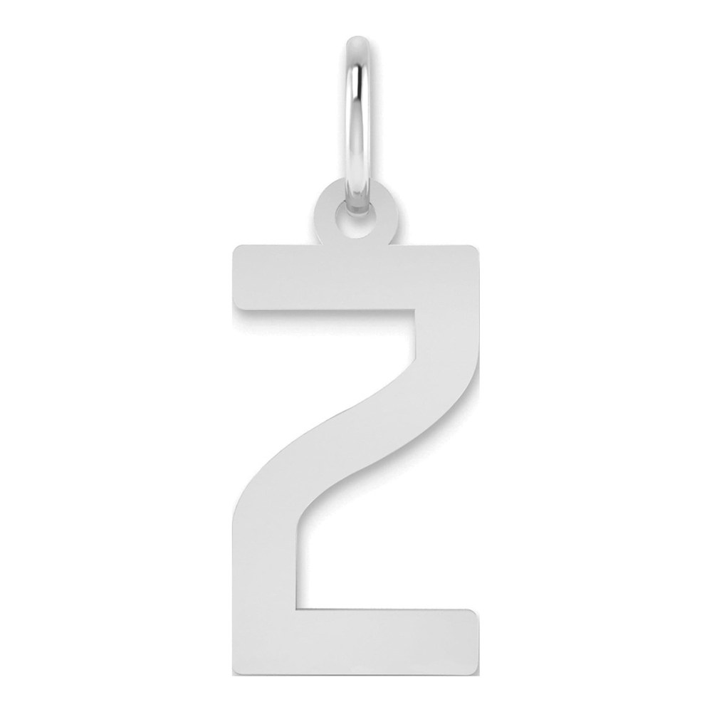 14K White Gold Rhodium-Plated Letter Z Initial Pendant