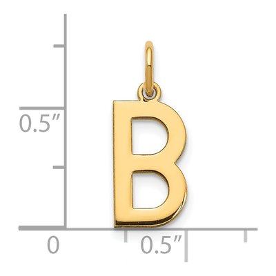 14K Yellow Gold Letter B Pendant – view 4