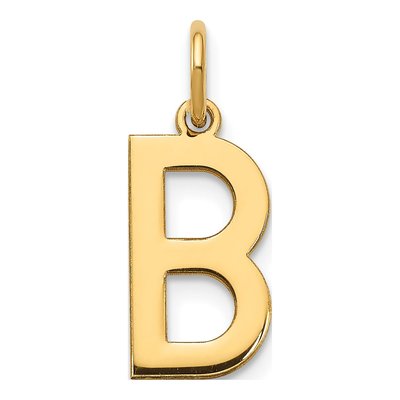 14K Yellow Gold Letter B Pendant
