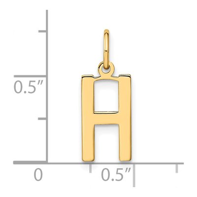 14K Yellow Gold Letter H Pendant – view 4