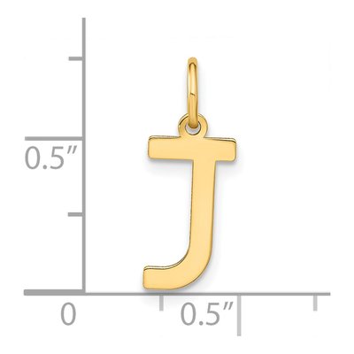 14K Yellow Gold Letter J Pendant – view 5