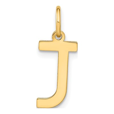 14K Yellow Gold Letter J Pendant