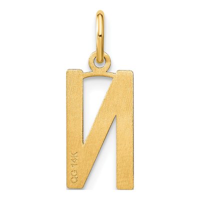14K Yellow Gold Letter N Pendant – view 4