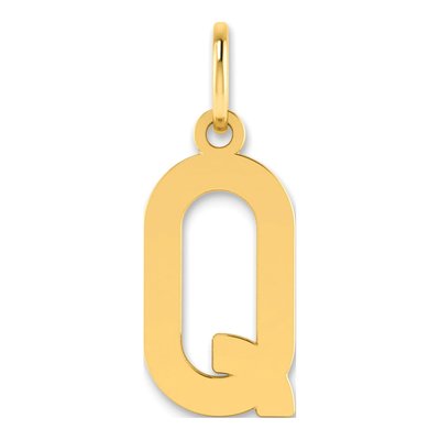 14K Yellow Gold Letter Q Pendant