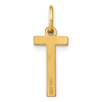 14K Yellow Gold Letter T Pendant – view 4