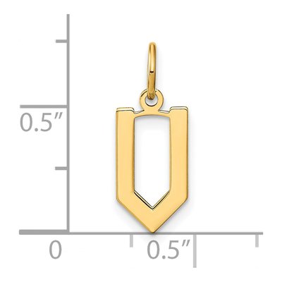 14K Yellow Gold Letter V Pendant – view 4