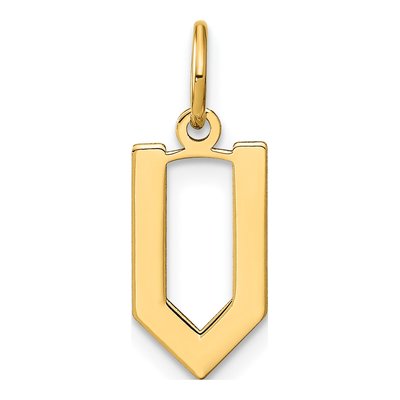 14K Yellow Gold Letter V Pendant