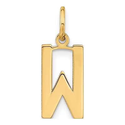 14K Yellow Gold Letter W Pendant