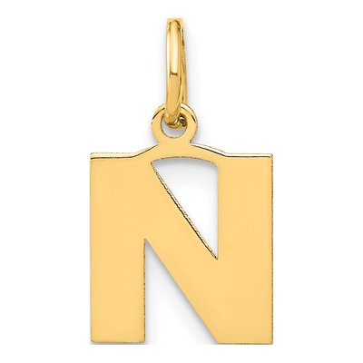 Gold-Plated Sterling Silver Letter N Pendant