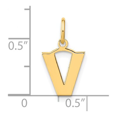 Gold-Plated Sterling Silver Letter V Pendant – view 4