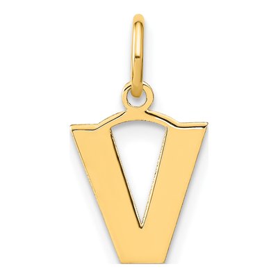Gold-Plated Sterling Silver Letter V Pendant