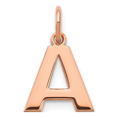 14K Rose Gold Letter A Pendant
