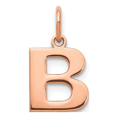 14K Rose Gold Letter B Pendant