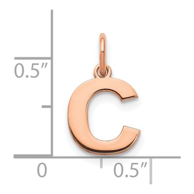 14K Rose Gold Letter C Pendant – view 4