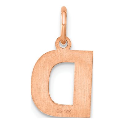 14K Rose Gold Letter D Pendant – view 3