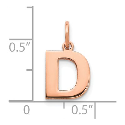 14K Rose Gold Letter D Pendant – view 4