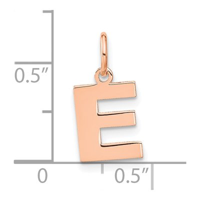 14K Rose Gold Letter E Pendant – view 4