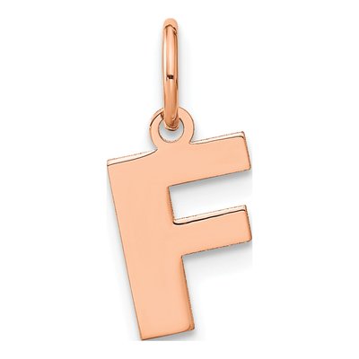 14K Rose Gold Letter F Pendant