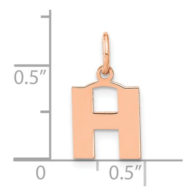 14K Rose Gold Letter H Pendant – view 4