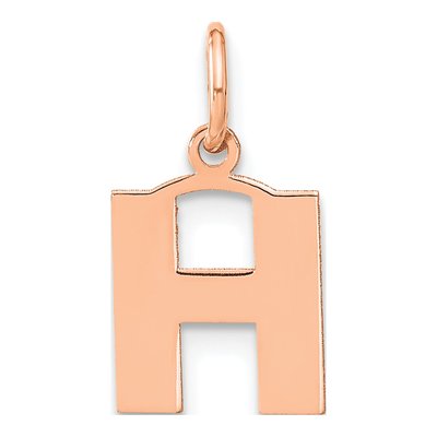 14K Rose Gold Letter H Pendant