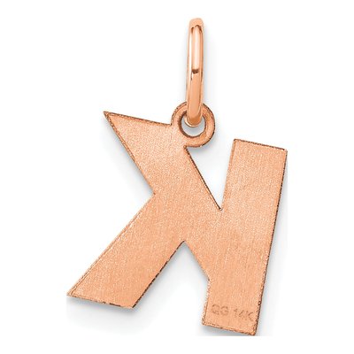 14K Rose Gold Letter K Pendant – view 3