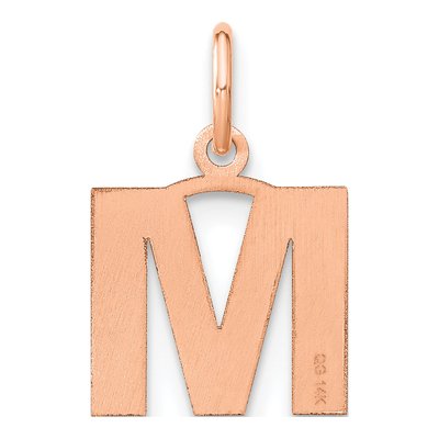 14K Rose Gold Letter M Pendant – view 3