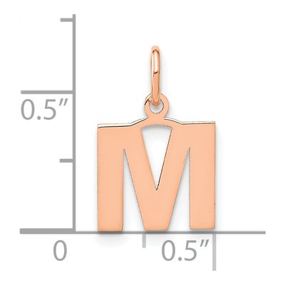 14K Rose Gold Letter M Pendant – view 4