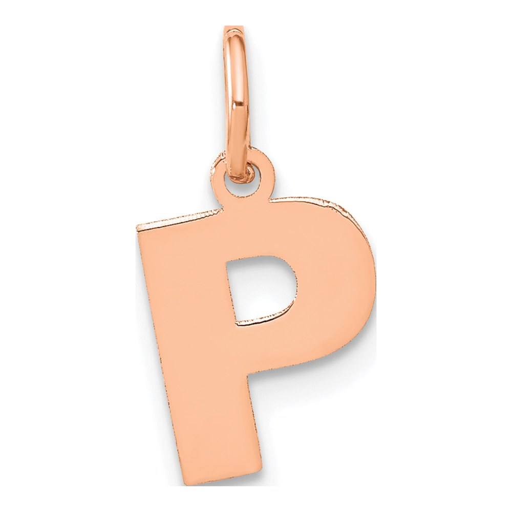 14K Rose Gold Letter P Initial Pendant