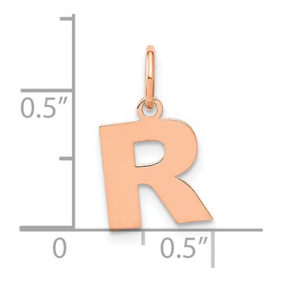 14K Rose Gold Letter R Pendant – view 4