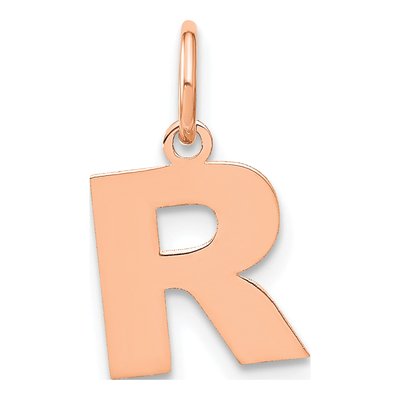 14K Rose Gold Letter R Pendant