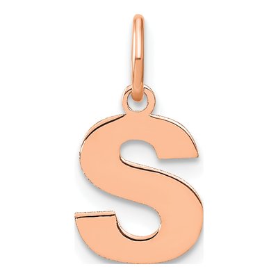 14K Rose Gold Letter S Pendant