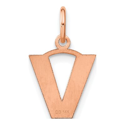 14K Rose Gold Letter V Pendant – view 3